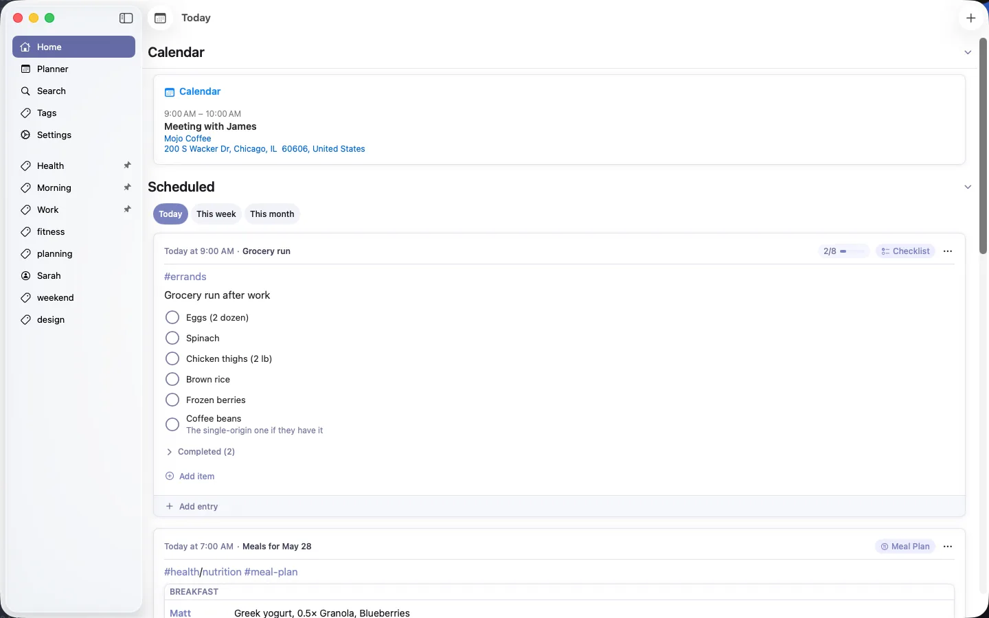 LighterMind running on Mac with sidebar navigation